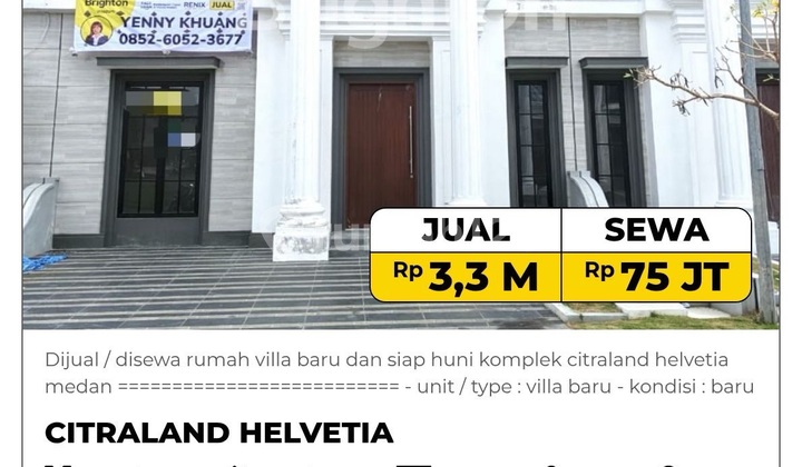 Dijual / Disewa Rumah Villa Baru Siap Huni Dijual / Disewa Rumah Villa Baru Siap Huni