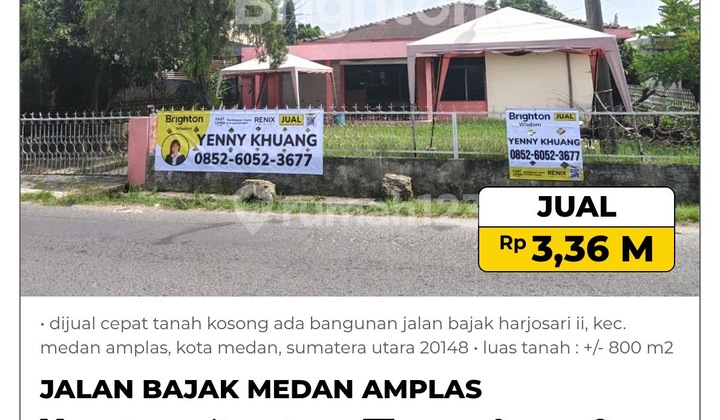  Dijual Cepat Tanah Kosong Ada Bangunan Jalan Bajak Medan Amplas