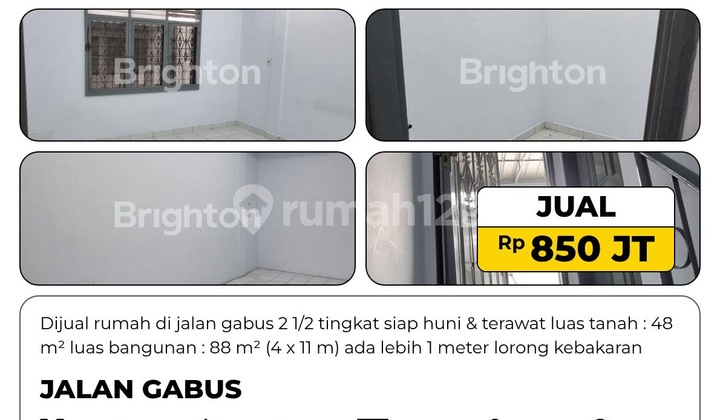 Dijual Rumah Di Jalan Gabus 2 1/2 Tingkat Siap Huni & Terawat 