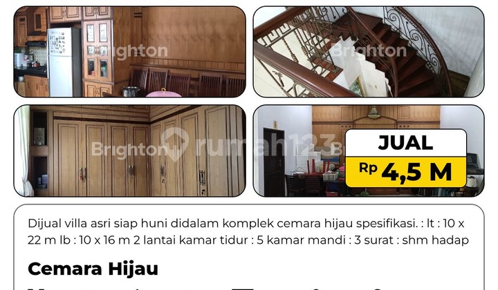 Dijual Villa Asri Siap Huni Komplek Cemara Hijau Full Furnished 2