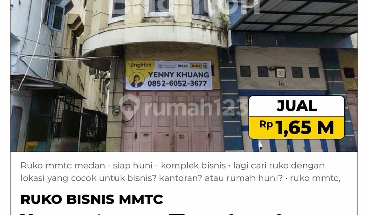 Dijual Ruko Bisnis Komplek Bisnis Komplek Mmtc Medan - Pancing