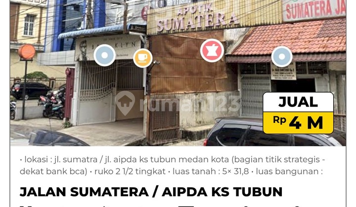 For Sale Business Shop House In Medan City Center Sumatera Street