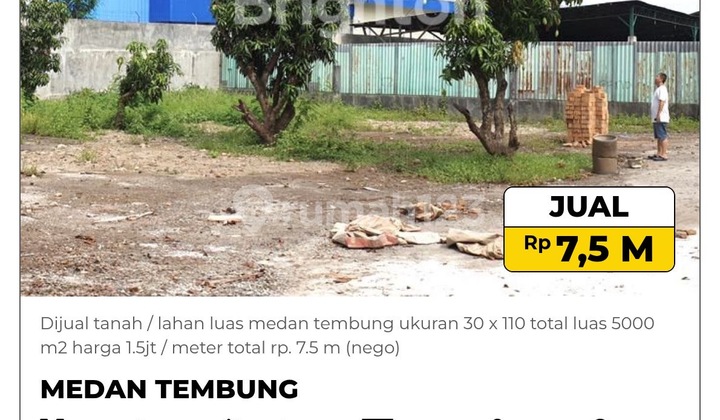 Dijual Tanah / Lahan Luas 5000m2 Medan Tembung 