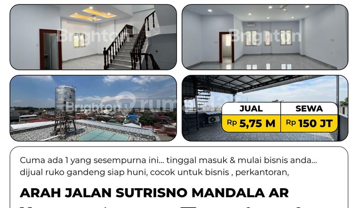 For Sale Attached Shophouse Ready to Occupy, Suitable for Business, Office, Supermarket / Groceries, Milk Store, Pharmacy, Furniture Store, Electronics Store, Culinary, Cafe, Restaurant, Residence, or According to Needs