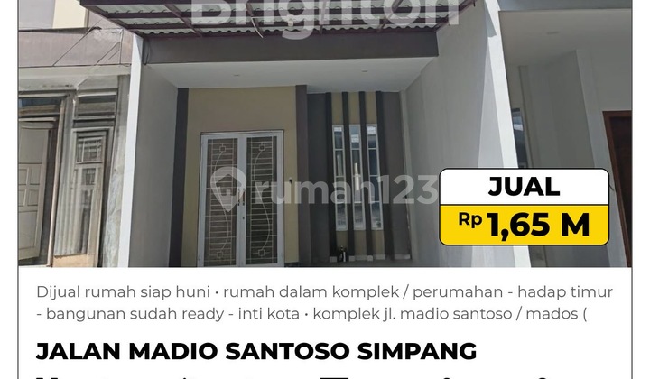 Dijual Rumah Siap Huni Dalam Komplek Jalan Madio Santoso