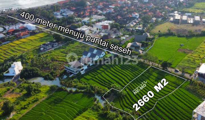 Tanah 2660m² Di Pantai Seseh Munggu Badung 400 Mtr Menuju Pantai