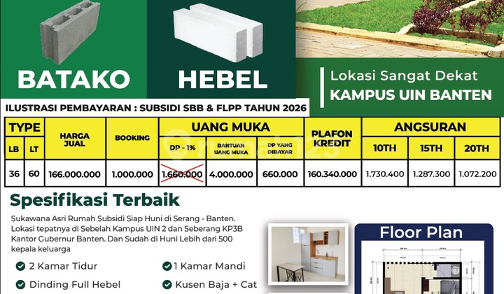 Perumahan Subsidi Rasa Cluster di Sebrang Kantor Gubernur Banten Perumahan Subsidi Rasa Cluster di Sebrang Kantor Gubernur Banten
