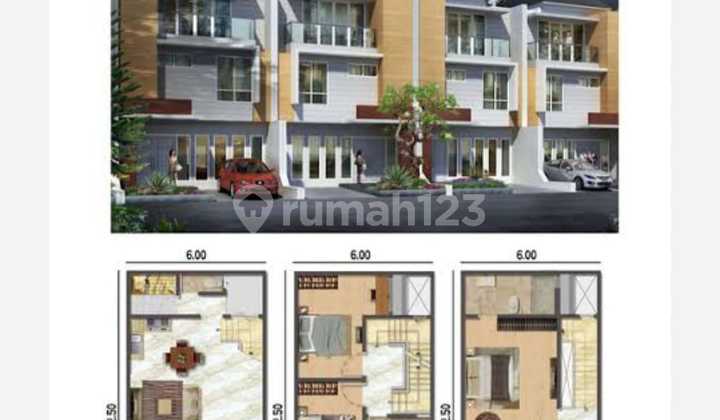 dijual rumah golf island 6x12,5 #selatan #utara #3lantai #clusterviolyn