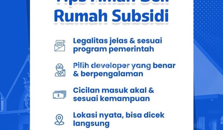 Rumah Subsidi Siap Huni Bebas Babjir Cocok Buat Investasi