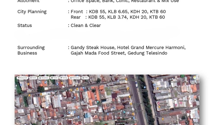 Dijual Tanah Strategis 3.593 m² di Gajah Mada Jakarta Pusat – Rp 40 Jt/m²