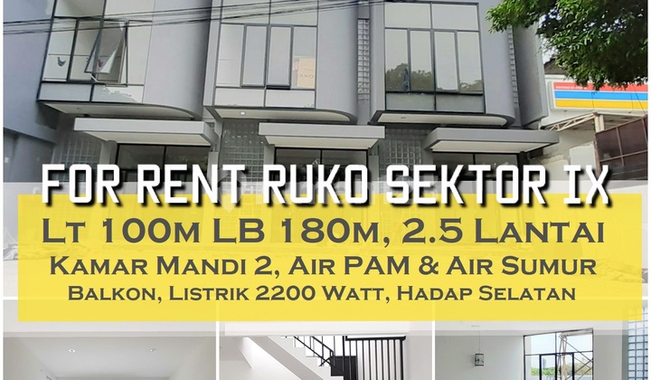Ready-to-Occupy Shop House in Sector IX Bintaro Jaya, Land Area 100M, 2.5 Floors, Price 200 Million/Year Negotiable.