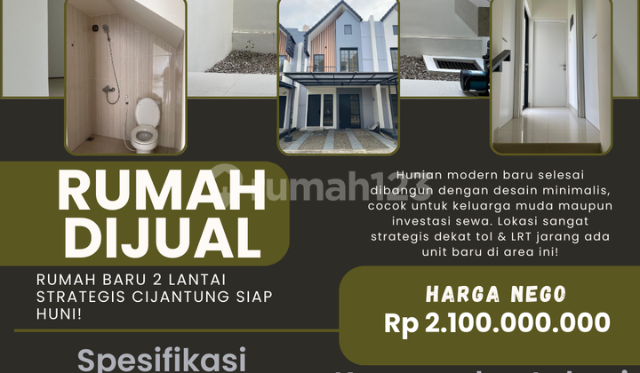 Rumah Baru 2 Lantai Strategis Cijantung - Siap Huni! Rumah Baru 2 Lantai Strategis Cijantung - Siap Huni!