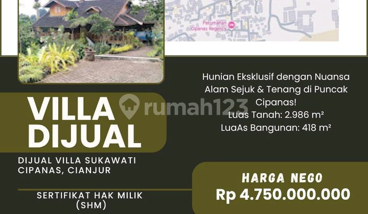 For Sale Villa Sukawati - Cipanas, Cianjur