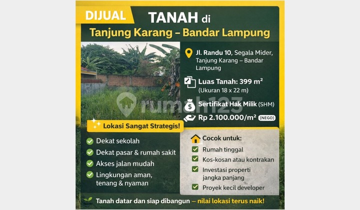 Tanah di Tanjung Karang - Bandar Lampung Tanah di Tanjung Karang - Bandar Lampung