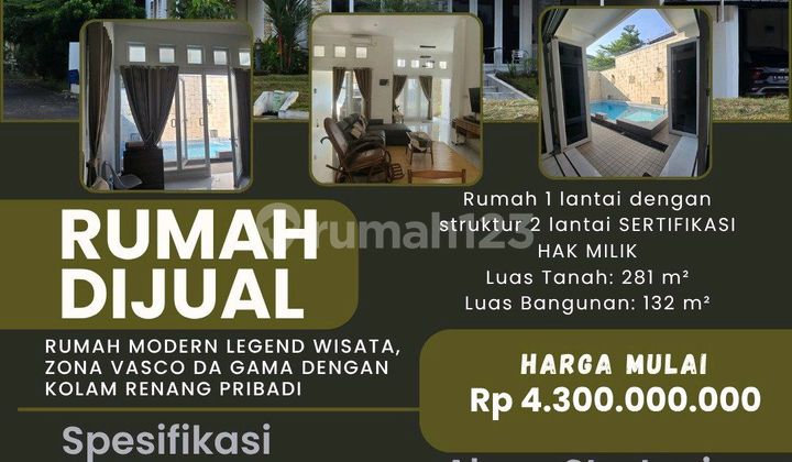 ✨ Rumah Modern Dengan Kolam Renang Pribadi - Legenda Wisata, Zona Vasco Da Gama✨