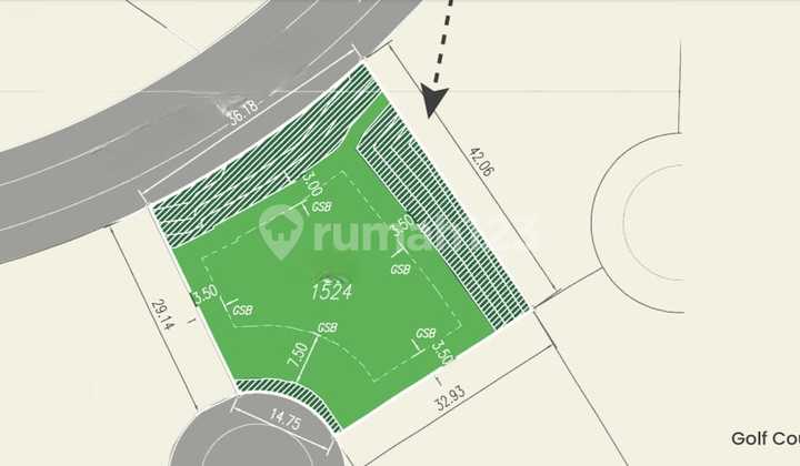10.9 billion Rancamaya Plot 1524m2 2 Fronts Southwest-North Near Golf 10.9 billion Rancamaya Plot 1524m2 2 Fronts Southwest-North Near Golf