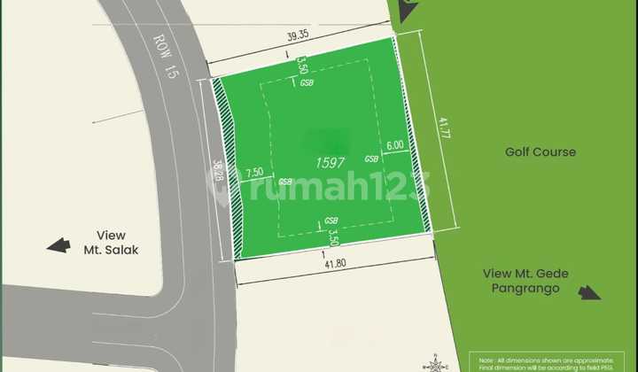 11.8jt Rancamaya Kavling 1597m² Barat-timur View Gunung Dan Golf 11.8jt Rancamaya Kavling 1597m² Barat-timur View Gunung Dan Golf