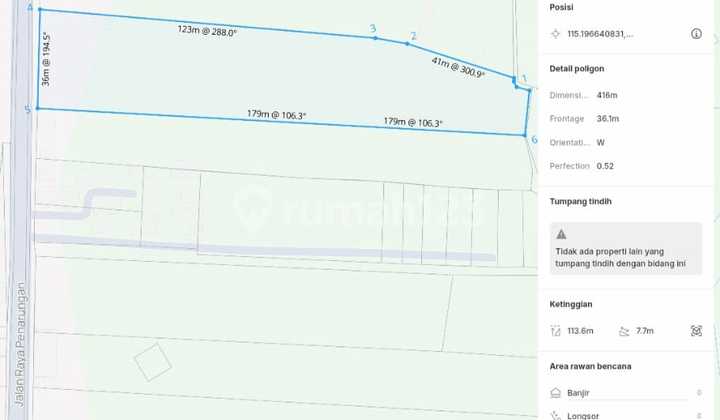 Land for Rent 30 Are on Main Road Anggungan Land for Rent 30 Are on Main Road Anggungan