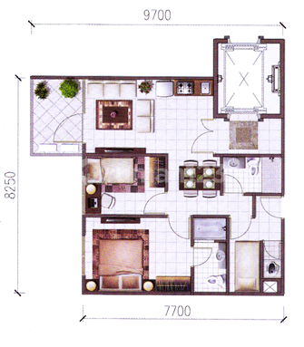 Apartment Sky Terrace (2+1 BR) 1