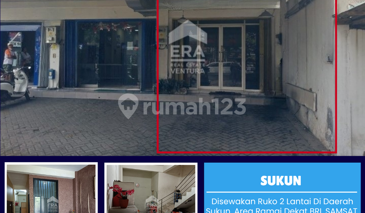 For Rent 2-Story Shop House in Sukun Area, Near BRI For Rent 2-Story Shop House in Sukun Area, Near BRI