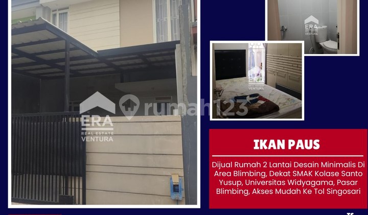 F051 Rumah Minimalis 2 Lantai Dekat Pasar Blimbing Dan Universitas Widyagama Malang