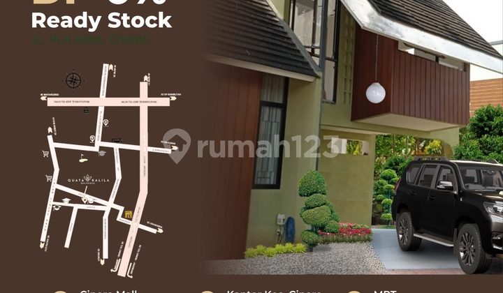 Quat House. Cinere, PLN Street, Near Brigif Toll (Desari Toll) New Luxury Affordable, Depok City, For Sale. 2