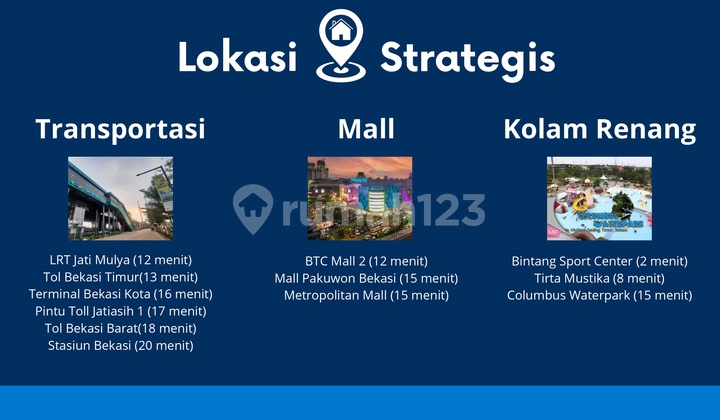 Rumah Bay. Mustikasari, Dekat 4 Pintu Tol, Baru 2 Lantai Mewah Murah, New di Kota Bekasi Jual Dijual