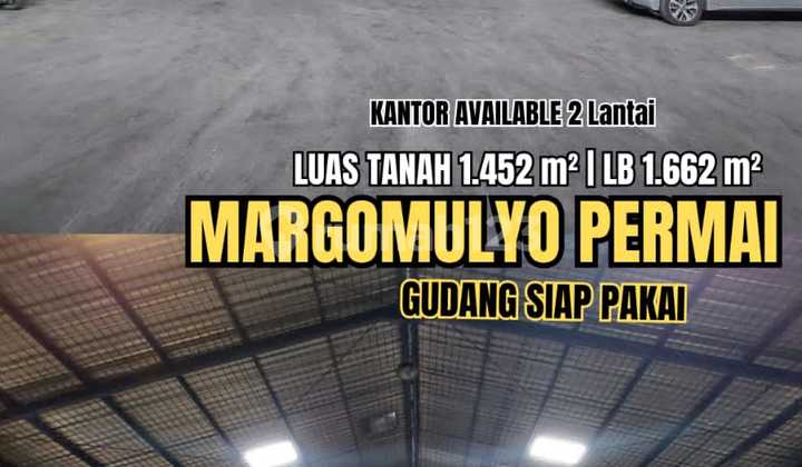 Gudang Siap Pakai Margomulyo Permai Surabaya Luas 1600 Lokasi Dekat Pintu Tol