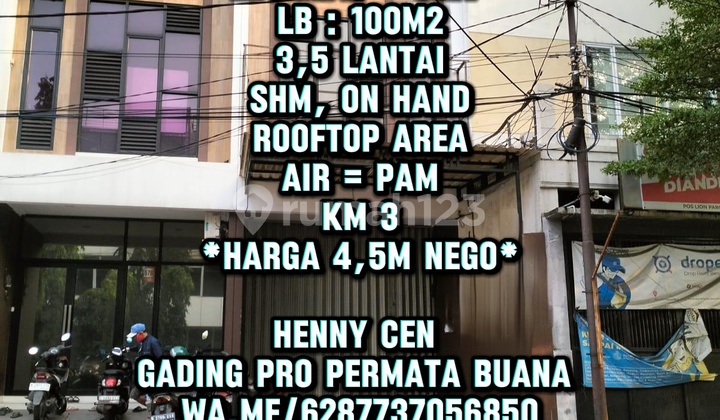 Ruko Aries Utama 4X14 3,5 Lantai Jalan Raya Utama