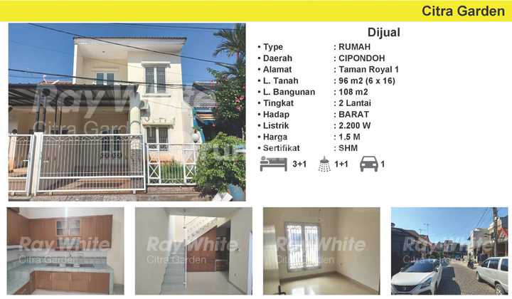 Dijual Cepat Rumah Di Taman Royal 2 Cipondoh