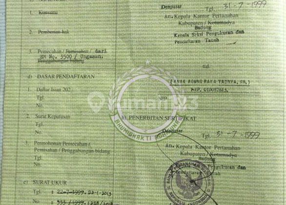 Tanah Jual Di Area Ungasan Dekat Pusat Wisata