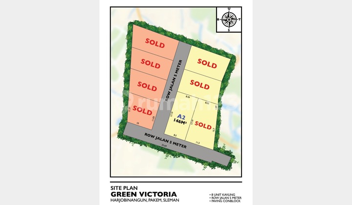 Only 1 SHM land unit left near Pakem Market, around 300 million, installments available.
