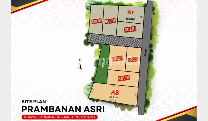 Tanah murah(SHM) dekat Jl. Jogja-Solo cocok hunian dan investasi