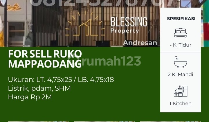 Dijual Ruko 2 Lantai Strategis Jl Mappaodang Makassar SHM Dijual Ruko 2 Lantai Strategis Jl Mappaodang Makassar SHM