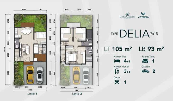 Cluster Vittoria - Type Delia (2 Lantai) | Citra Garden Gowa