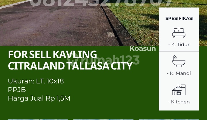 Dijual Kavling Citraland Tallasa City Cluster Blue Aqua, 10x18 Dijual Kavling Citraland Tallasa City Cluster Blue Aqua, 10x18