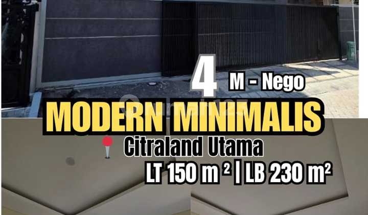 DIJUAL RUMAH CITRALAND UTAMA Modern Minimalist Akses ART Terpisah