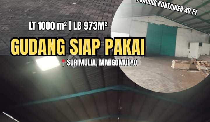 Disewakan Gudang Siap Pakai Surimulia, Margomulyo Full Bangunan Disewakan Gudang Siap Pakai Surimulia, Margomulyo Full Bangunan
