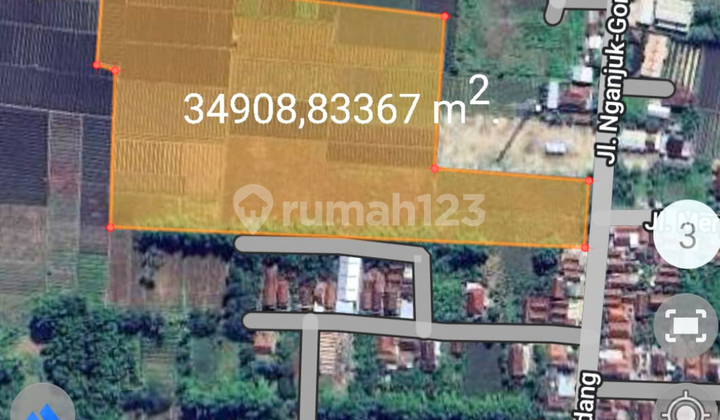 DiJual Tanah Plot zona industri BangAyu Nganjuk Akses Jl Nasional