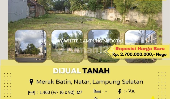 Tanah Pinggir Jalan Merak Batin Lampung Selatan
