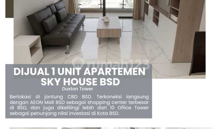 Apartemen Siap Huni Sky House Bsd 3 Kamar Tidur Furnished