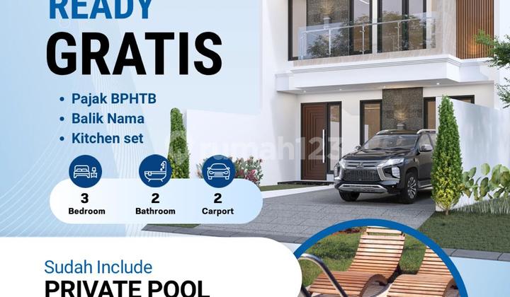 Rumahjualan Rumah Mewah 2 Lantai + Private Pool Lokasi Strategis