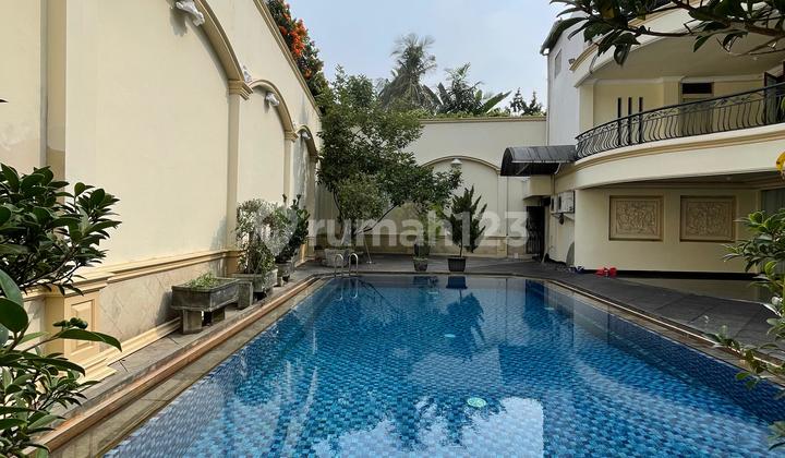 Dijual Murah Rumah Mewah Di Pondok Indah Jakarta Selatan, Hadap Barat, Lokasi Tenang Dan Tidak Banjir
