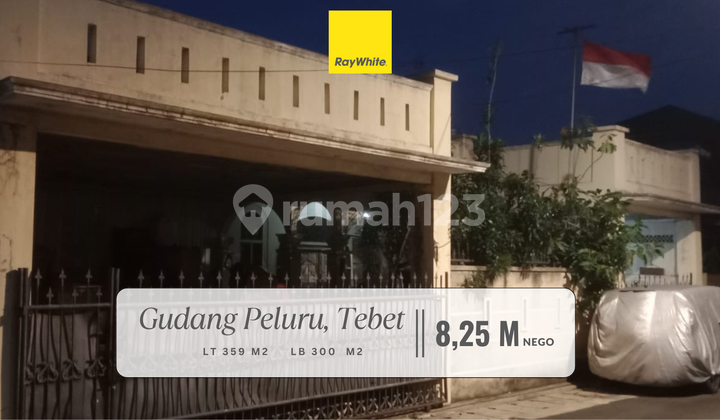 DIJUAL NEGO! Rumah Tua Hitung Tanah di Gudang Peluru, Tebet, Jakarta Selatan - Lokasi Strategis Anti Banjir!  