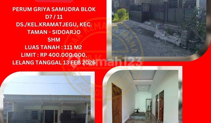 Auction House Sale (Griya Samudra - Kramatjegu Taman) Sidoarjo - KPKNL Auction