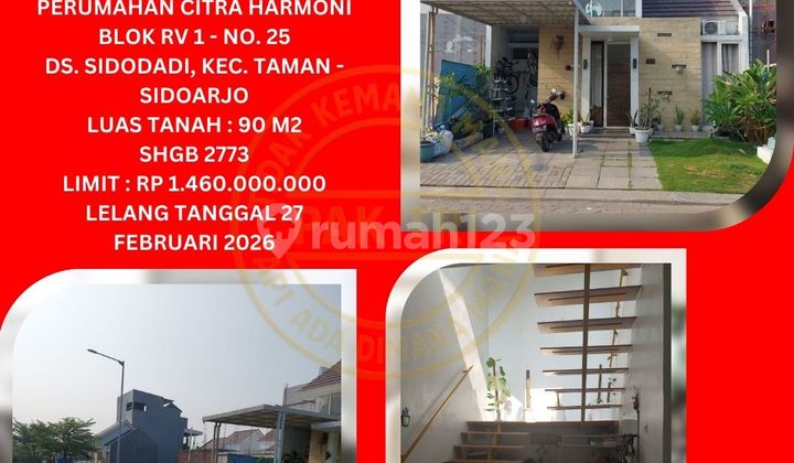 Jual Rumah Lelang Bank di Sidoarjo (Citra Harmoni Trosobo) : Lelang Kpknl 1