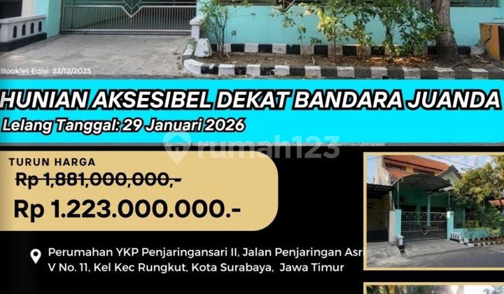 Bank Auction House for Sale in Surabaya (Ykp Penjaringansari II Rungkut) - KPKNL Auction 1