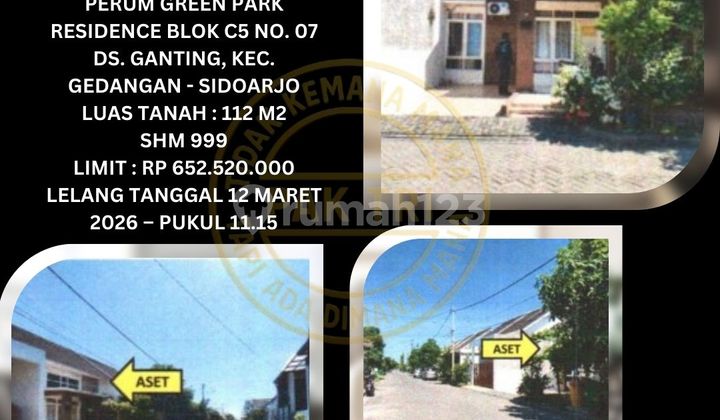 Jual Rumah Lelang Bank di Gedangan Sidoarjo (Green Park Residence) - Lelang Kpknl