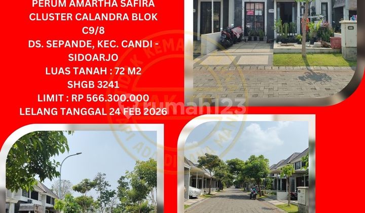 Jual Rumah Lelang Bank di Sidoarjo (Amartha Safira Cluster Calandra - Candi) : Lelang Kpknl