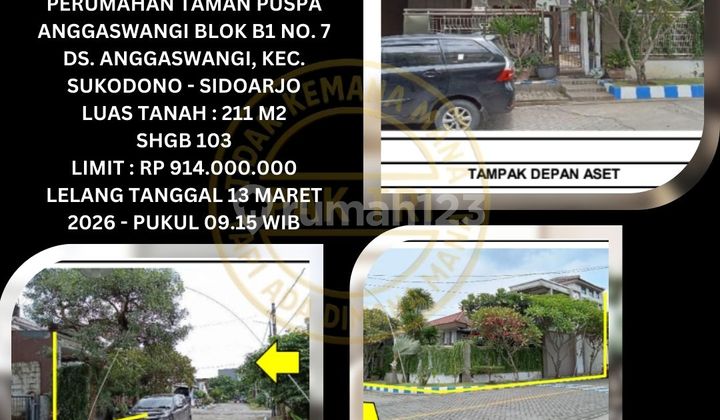 Jual Rumah Lelang Bank di Sukodono Sidoarjo (Taman Puspa Anggaswangi) - Lelang Kpknl 1